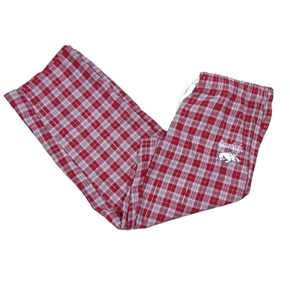 Arkansas Razorbacks Plaid Pajama Pants Metallic Lounge Sleepwear Adult Large - Picture 2 of 7